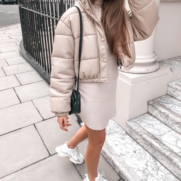 🔥LAST 1🔥NWT Zara Faux Leather Padded Jacket - Picture 5 of 13